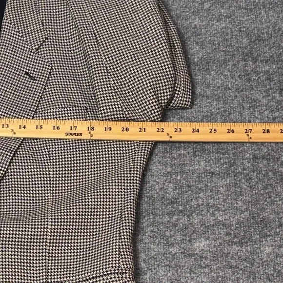 Lubiam Blazer Mens 48 Beige Houndstooth Virgin Wool Made In Italy Sport Coat